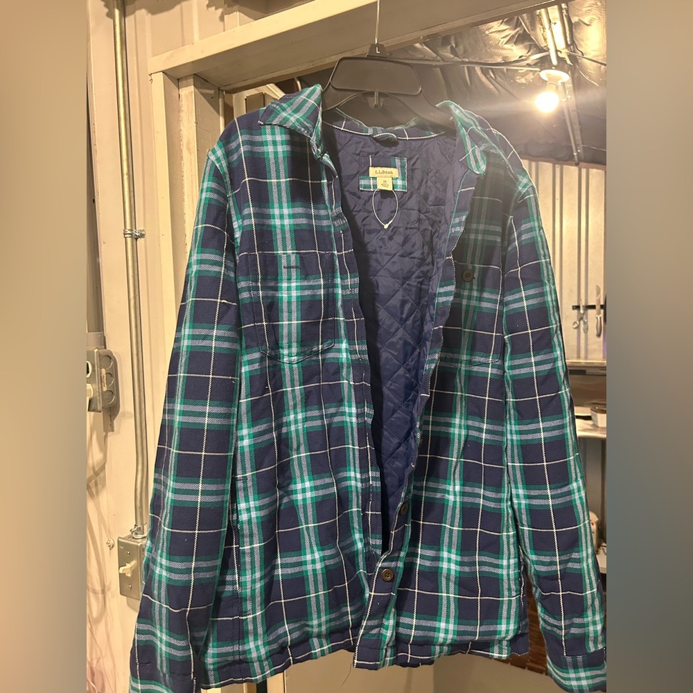 LL Bean Shacket Shirt Jacket Primaloft Quilted Lining Men size M